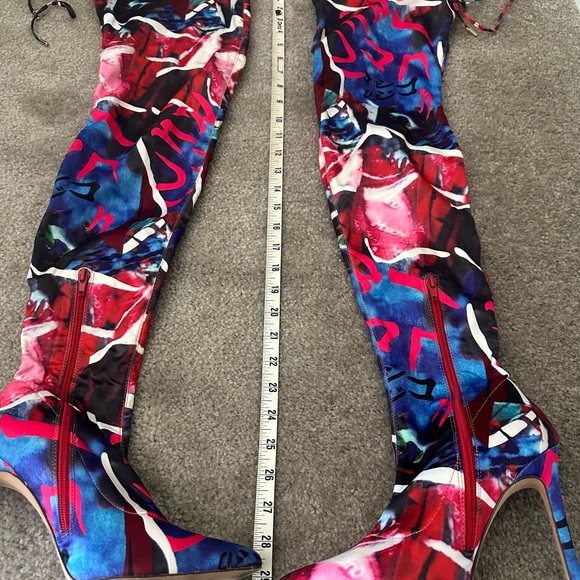 Thigh High Multicolored Boots 7.5 - Picture 3 of 5